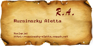 Ruzsinszky Aletta névjegykártya